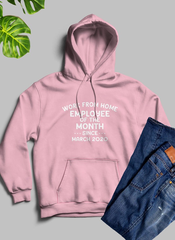 Work From Home Employee Of The Month Hoodie shopmerchmallow Virgin Teez - Black Hoodie