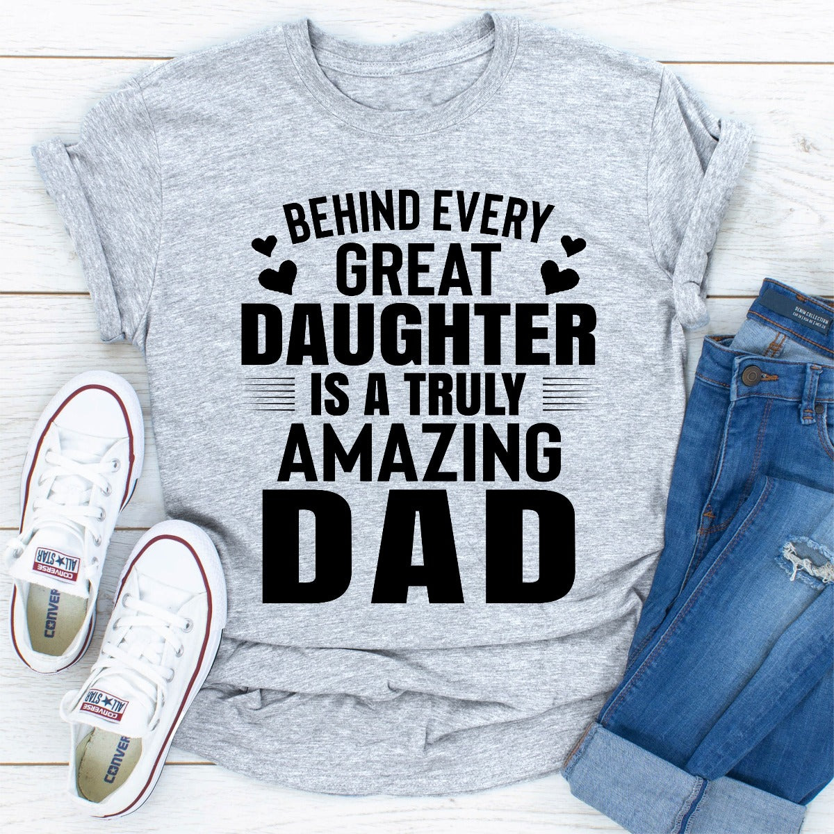 Behind Every Great Daughter Is a Truly Amazing Dad T-Shirt shopmerchmallow Behind Every Great Daughter Is a Truly Amazing Dad T-Shirt