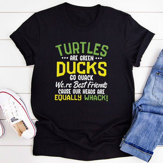 Turtles Are Green Ducks Go Quack We're Best Friends Cause Our Heads Are Equally Whack