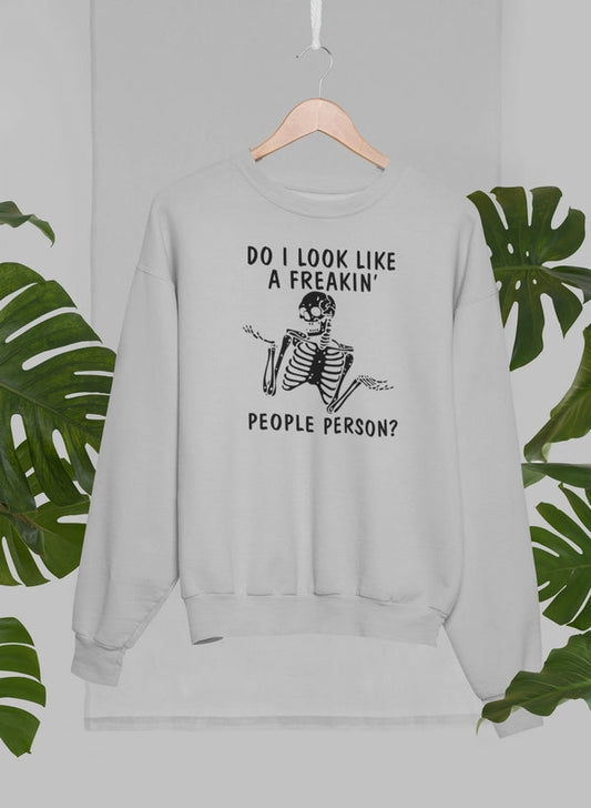 Do I Look Like A Freakin People Person Sweat Shirt shopmerchmallow Virgin Teez - Black Hoodie