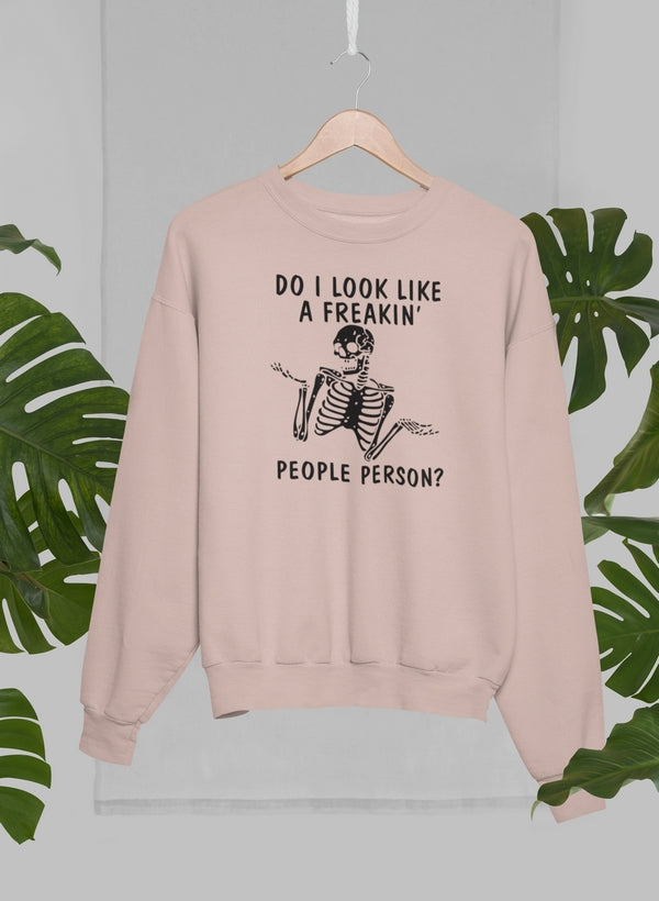 Do I Look Like A Freakin People Person Sweat Shirt shopmerchmallow Virgin Teez - Black Hoodie
