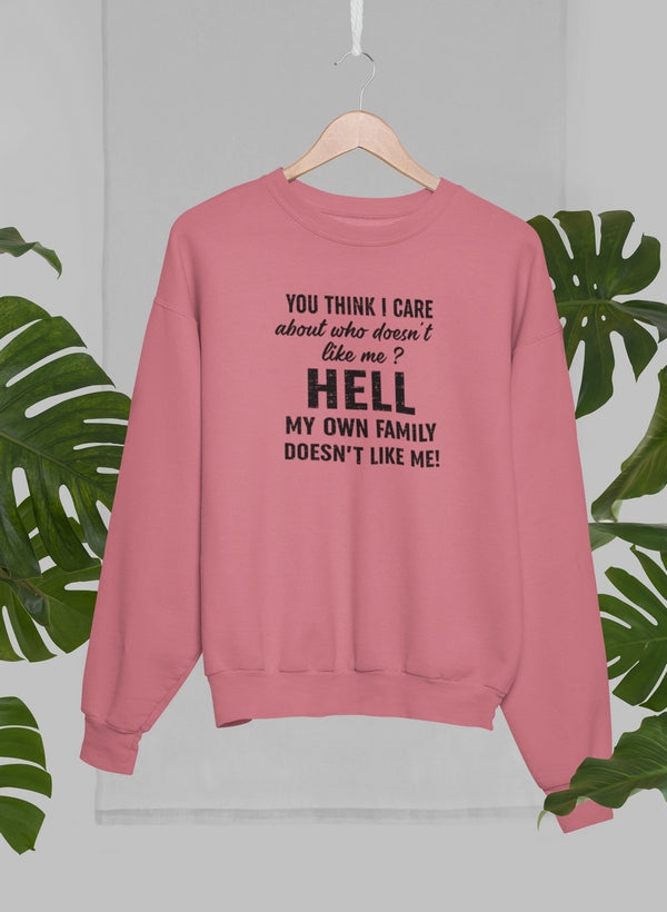 Do You Think I Care Sweat Shirt shopmerchmallow Virgin Teez - Black Hoodie