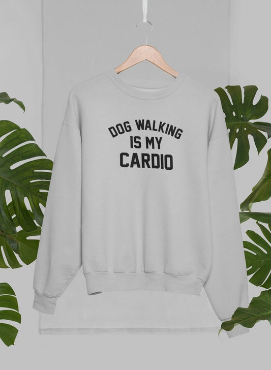 Dog Walking Is My Cardio Sweat Shirt shopmerchmallow Virgin Teez - Black Hoodie