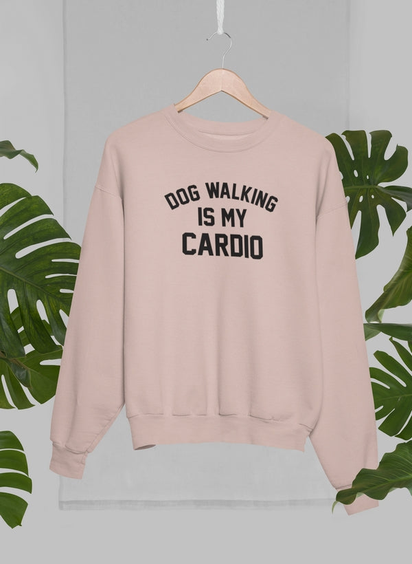 Dog Walking Is My Cardio Sweat Shirt shopmerchmallow Virgin Teez - Black Hoodie
