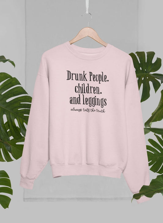 Drunk People Children And Leggings Sweat Shirt shopmerchmallow Virgin Teez - Black Hoodie