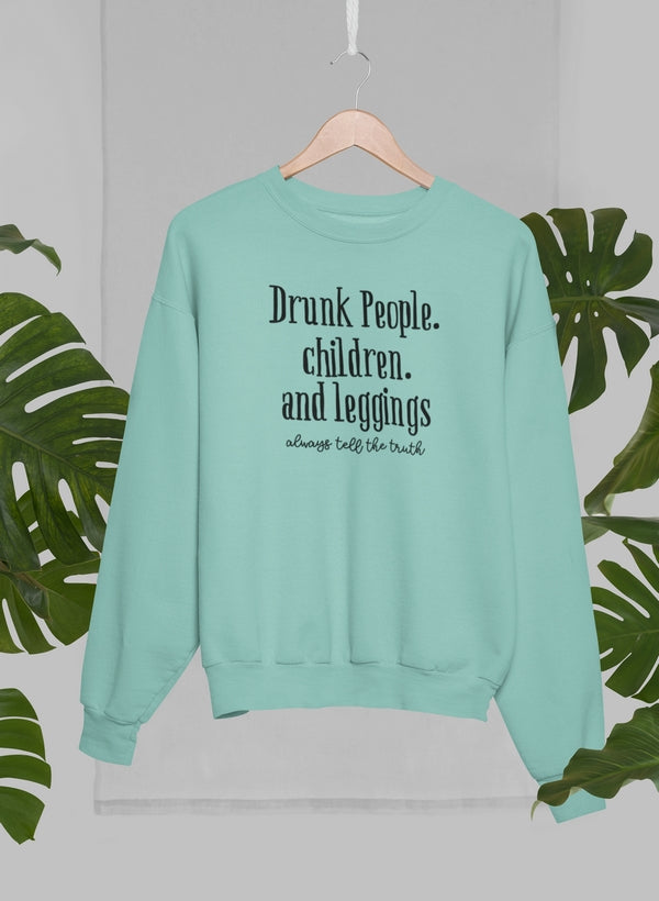 Drunk People Children And Leggings Sweat Shirt shopmerchmallow Virgin Teez - Black Hoodie