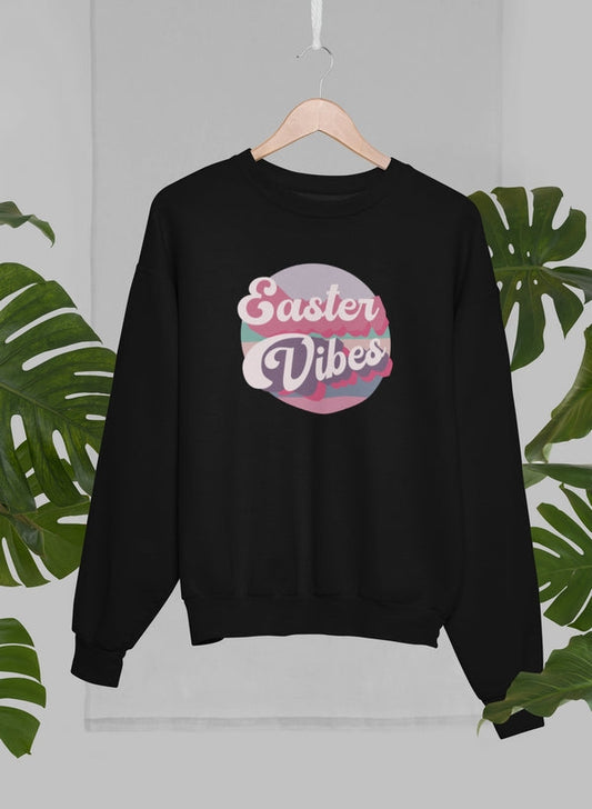 Easter Vibe Sweat Shirt shopmerchmallow Virgin Teez - Black Hoodie