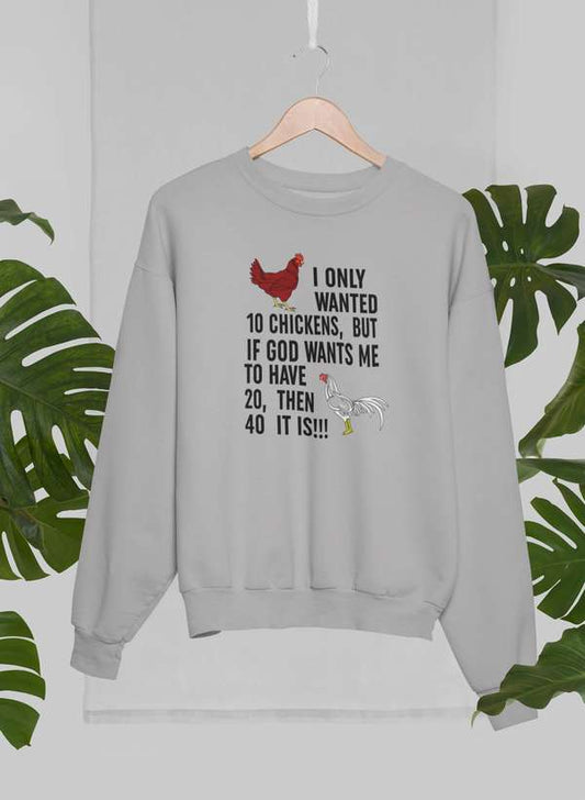 I Only Wanted 10 Chickens Sweat Shirt shopmerchmallow Virgin Teez - Black Hoodie