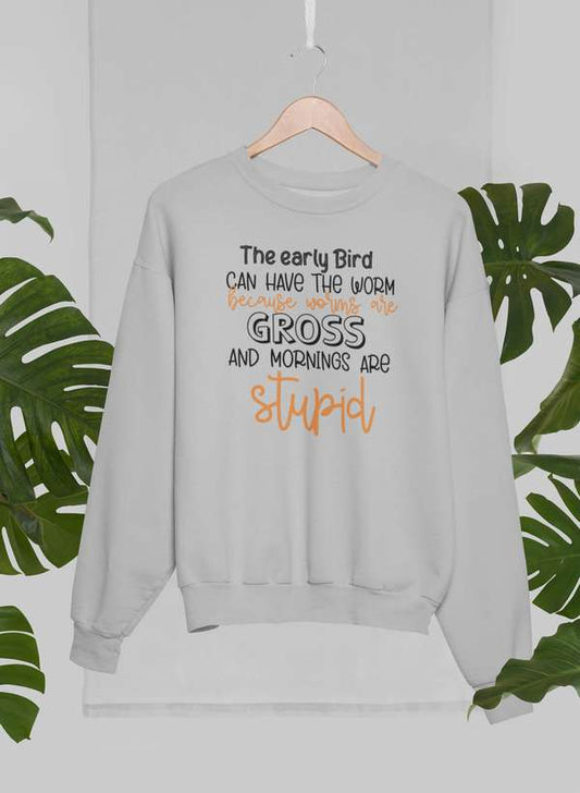 The Early Bird Can Have The Worm Sweat Shirt shopmerchmallow Virgin Teez - Black Hoodie