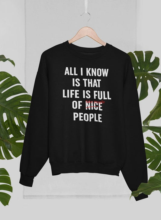 Nice People Sweat Shirt shopmerchmallow Virgin Teez - Black Hoodie