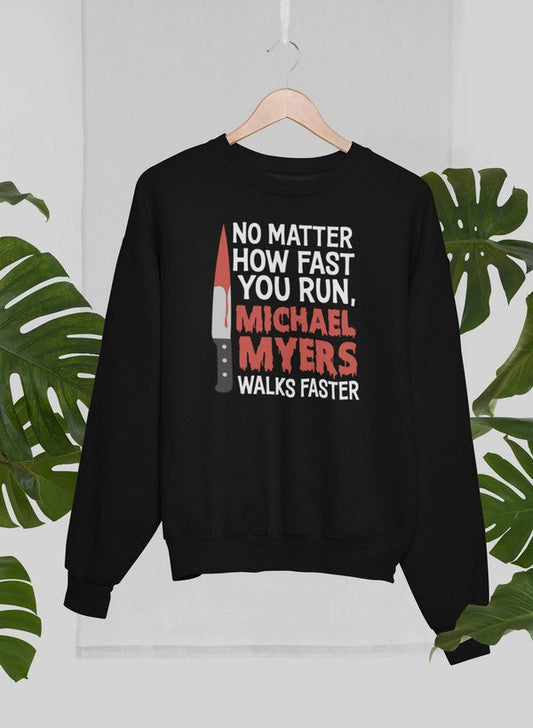 No Matter How Fast You Run Sweat Shirt shopmerchmallow Virgin Teez - Black Hoodie