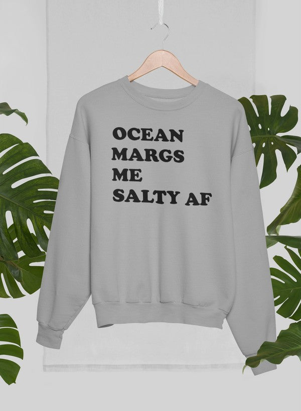 Ocean Margs Me Salty AF Sweat Shirt shopmerchmallow Virgin Teez - Black Hoodie