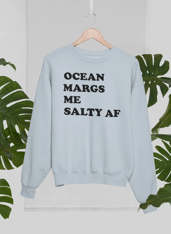 Ocean Margs Me Salty AF Sweat Shirt shopmerchmallow Virgin Teez - Black Hoodie