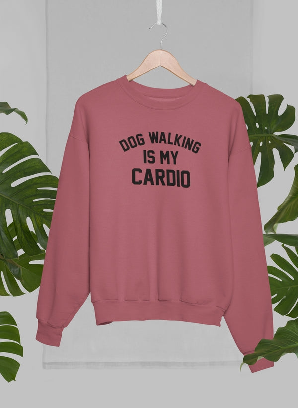 Dog Walking Is My Cardio Sweat Shirt shopmerchmallow Virgin Teez - Black Hoodie
