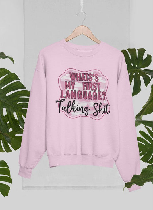 My First Language Sweat Shirt shopmerchmallow Virgin Teez - Black Hoodie