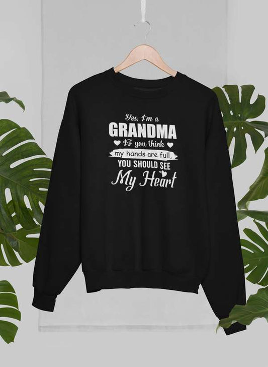 Yes i'm A Grandma Sweat Shirt shopmerchmallow Virgin Teez - Black Hoodie
