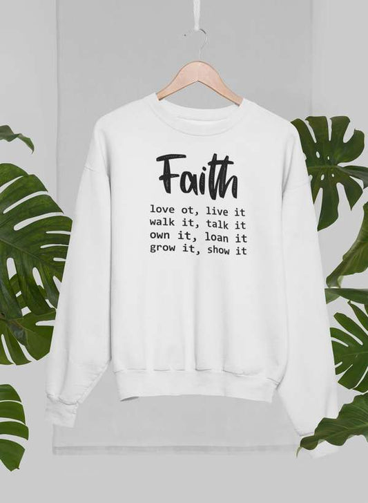 Faith Love It Live It Sweat Shirt shopmerchmallow Virgin Teez - Black Hoodie