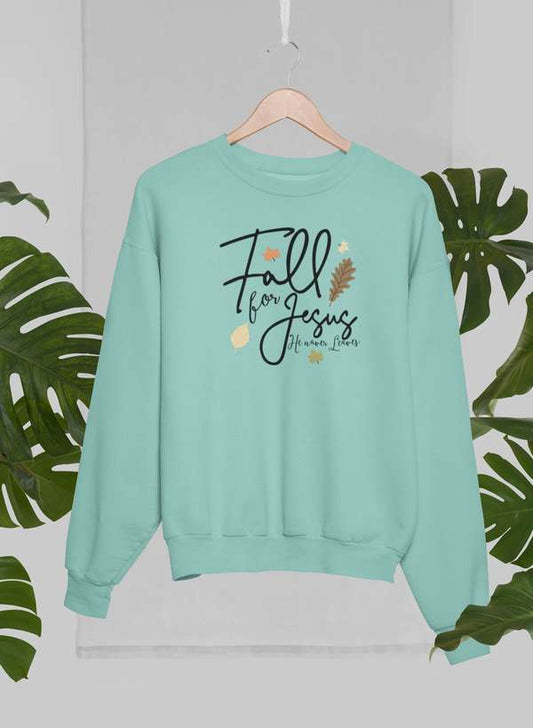 Fall For Jesus He Never Leaves Sweat Shirt shopmerchmallow Virgin Teez - Black Hoodie