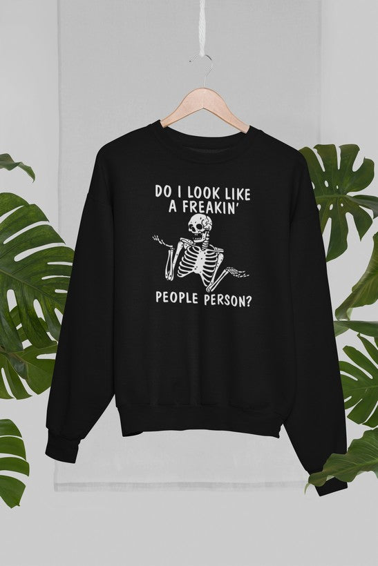 Do I Look Like A Freakin People Person Sweat Shirt shopmerchmallow Virgin Teez - Black Hoodie