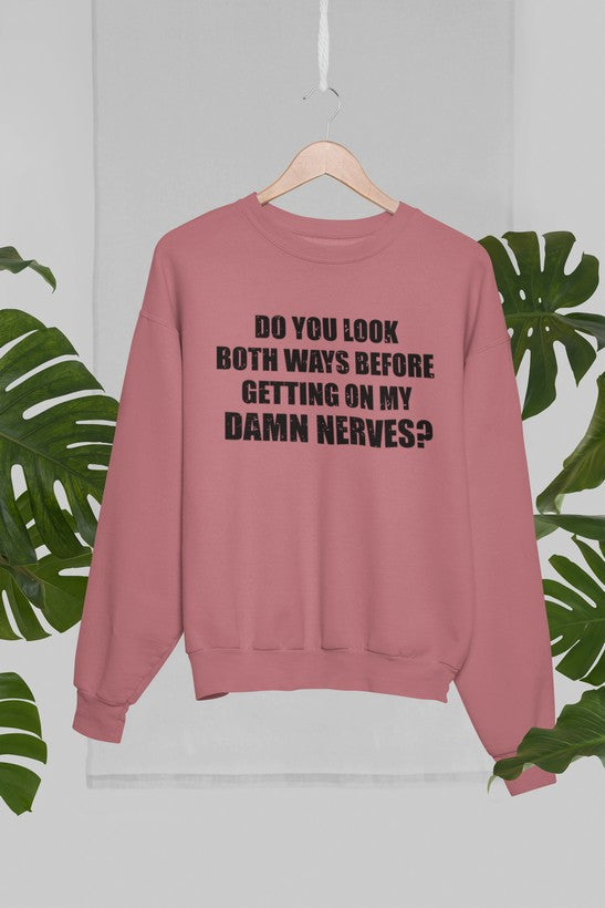 Do You Look Both Ways Sweat Shirt shopmerchmallow Virgin Teez - Black Hoodie