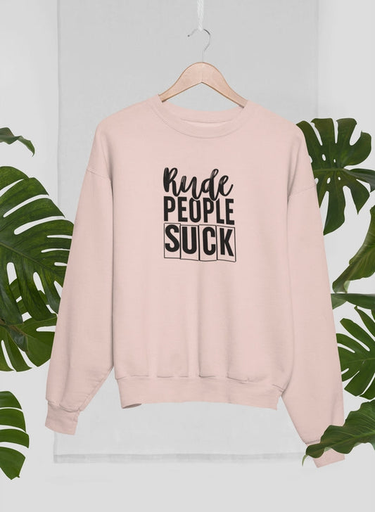 Rude People Suck Tee Sweat Shirt shopmerchmallow Virgin Teez - Black Hoodie