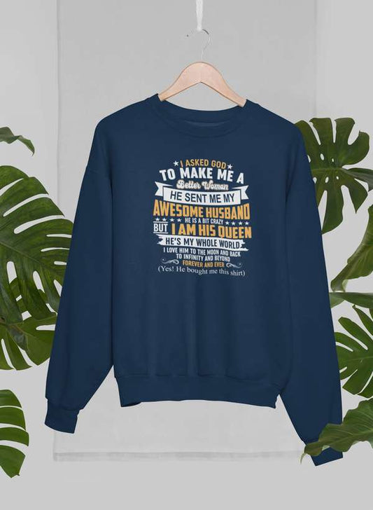I Asked God To Make Me A Better Woman Sweat Shirt shopmerchmallow Virgin Teez - Black Hoodie