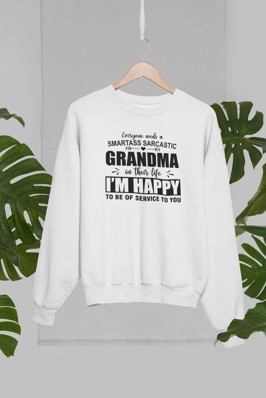 Everyone Needs A Smartass Sarcastic Grandma In Their Life Sweat Shirt shopmerchmallow Virgin Teez - Black Hoodie