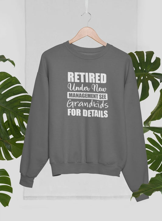 Retired Under New Management See Grandkids For Details Sweat Shirt shopmerchmallow Virgin Teez - Black Hoodie