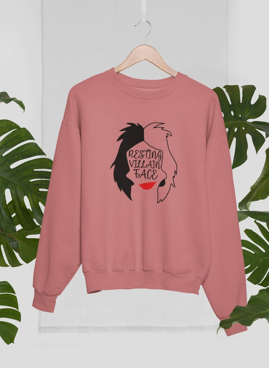 Resting Villain Face Sweat Shirt shopmerchmallow Virgin Teez - Black Hoodie
