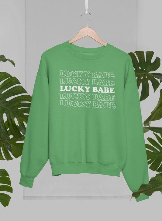 Lucky babe Sweat Shirt shopmerchmallow Virgin Teez - Black Hoodie