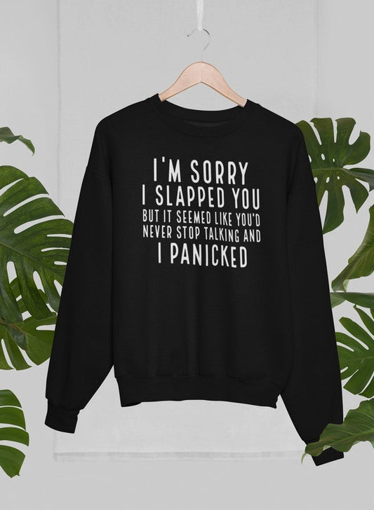 I'm Sorry I Slapped You Sweat Shirt shopmerchmallow Virgin Teez - Black Hoodie
