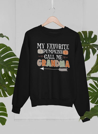 My Favorite Pumpkins Call Me Grandma Sweat Shirt shopmerchmallow Virgin Teez - Black Hoodie