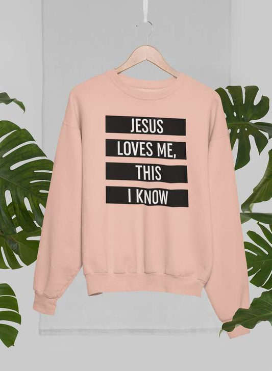 Jesus Loves Me This I Know Sweat Shirt shopmerchmallow Virgin Teez - Black Hoodie