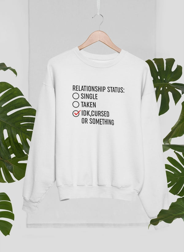 Relationship Status Cursed Or Something Sweat Shirt shopmerchmallow Virgin Teez - Black Hoodie