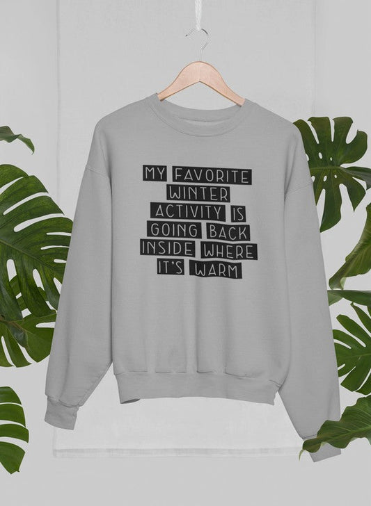 My Favorite Winter Activity Sweat Shirt shopmerchmallow Virgin Teez - Black Hoodie