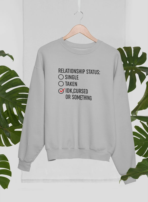Relationship Status Cursed Or Something Sweat Shirt shopmerchmallow Virgin Teez - Black Hoodie