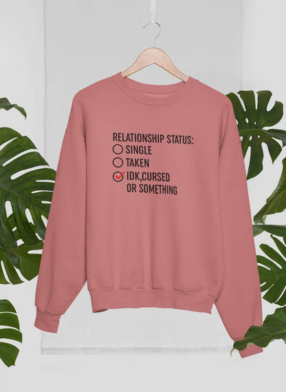 Relationship Status Cursed Or Something Sweat Shirt shopmerchmallow Virgin Teez - Black Hoodie