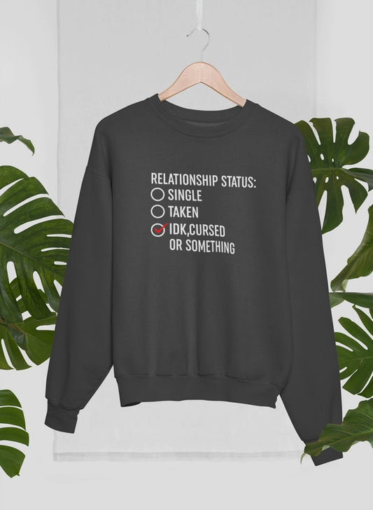 Relationship Status Cursed Or Something Sweat Shirt shopmerchmallow Virgin Teez - Black Hoodie