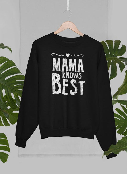 Mama Knows Best Sweat Shirt shopmerchmallow Virgin Teez - Black Hoodie