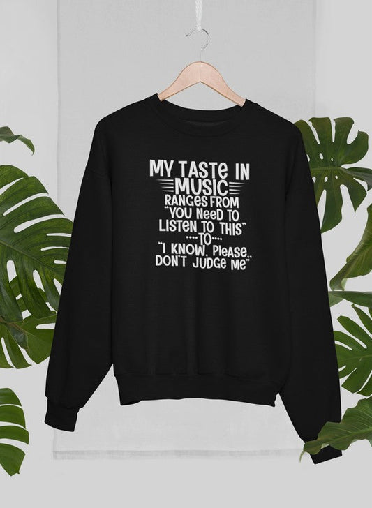 My Taste In Music Sweat Shirt shopmerchmallow Virgin Teez - Black Hoodie