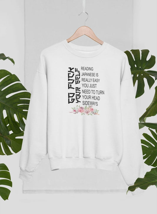 Reading Japanese Is Really Easy Sweat Shirt shopmerchmallow Virgin Teez - Black Hoodie