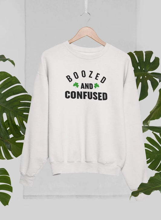 Boozed & Confused Sweat Shirt shopmerchmallow Virgin Teez - Black Hoodie