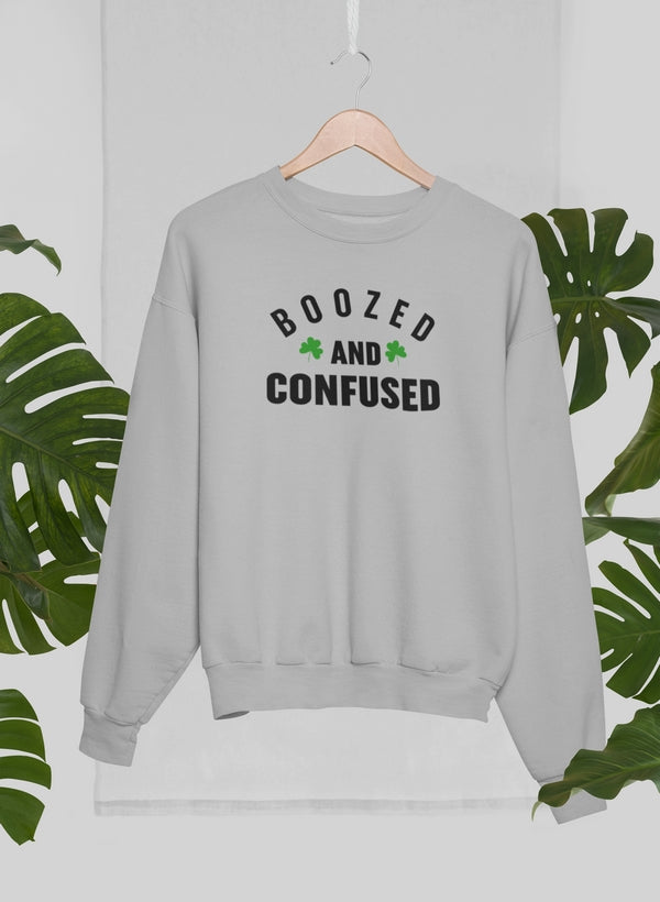 Boozed & Confused Sweat Shirt shopmerchmallow Virgin Teez - Black Hoodie