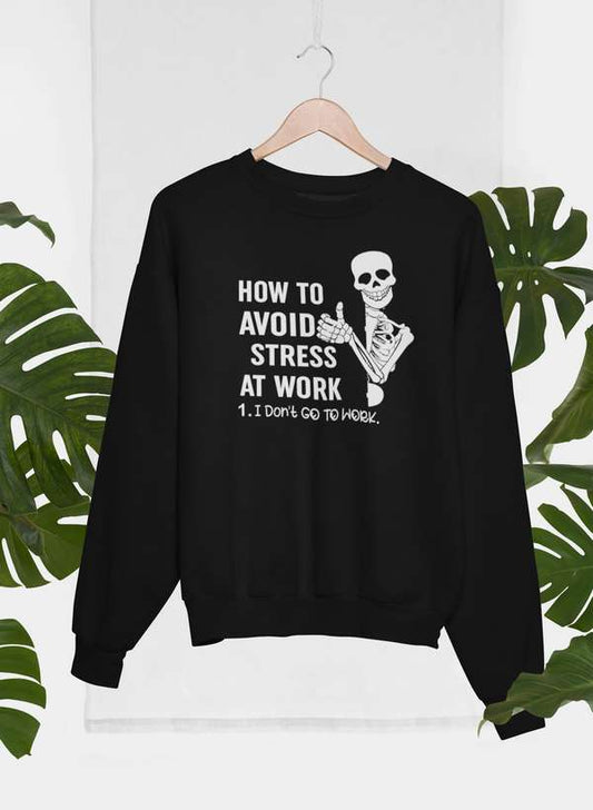 How To Avoid Stress Sweat Shirt shopmerchmallow Virgin Teez - Black Hoodie