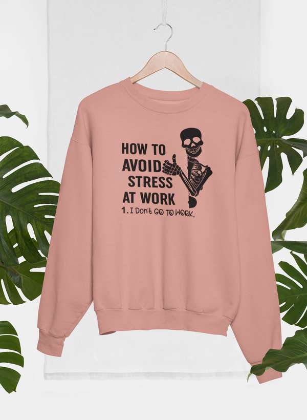 How To Avoid Stress Sweat Shirt shopmerchmallow Virgin Teez - Black Hoodie
