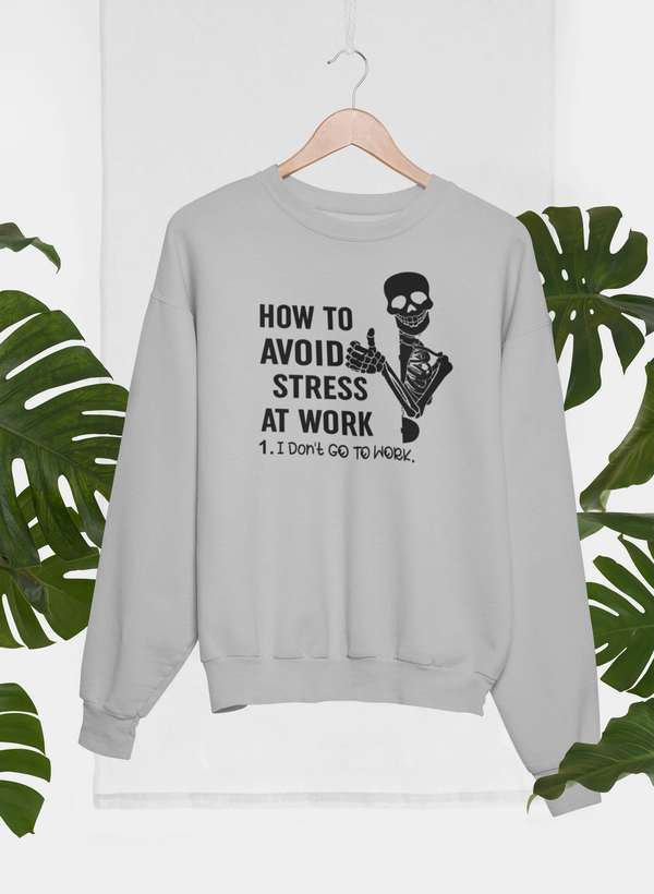 How To Avoid Stress Sweat Shirt shopmerchmallow Virgin Teez - Black Hoodie