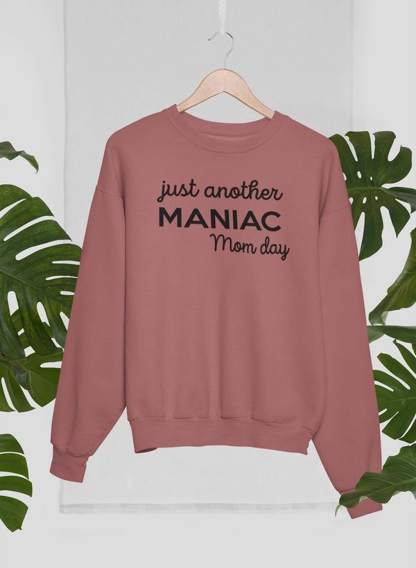 Just Another Manic Mom Day Sweat Shirt shopmerchmallow Virgin Teez - Black Hoodie