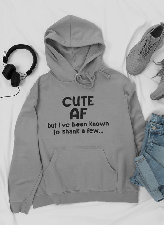 Cute AF Hoodie shopmerchmallow Virgin Teez - Black Hoodie