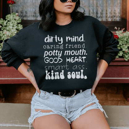 Dirty Mind Caring Friend Potty Mouth Good Heart shopmerchmallow Dirty Mind Caring Friend Potty Mouth Good Heart