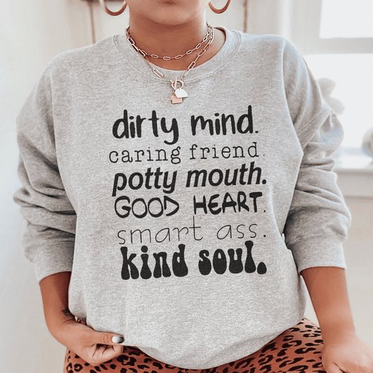 Dirty Mind Caring Friend Potty Mouth Good Heart shopmerchmallow Dirty Mind Caring Friend Potty Mouth Good Heart